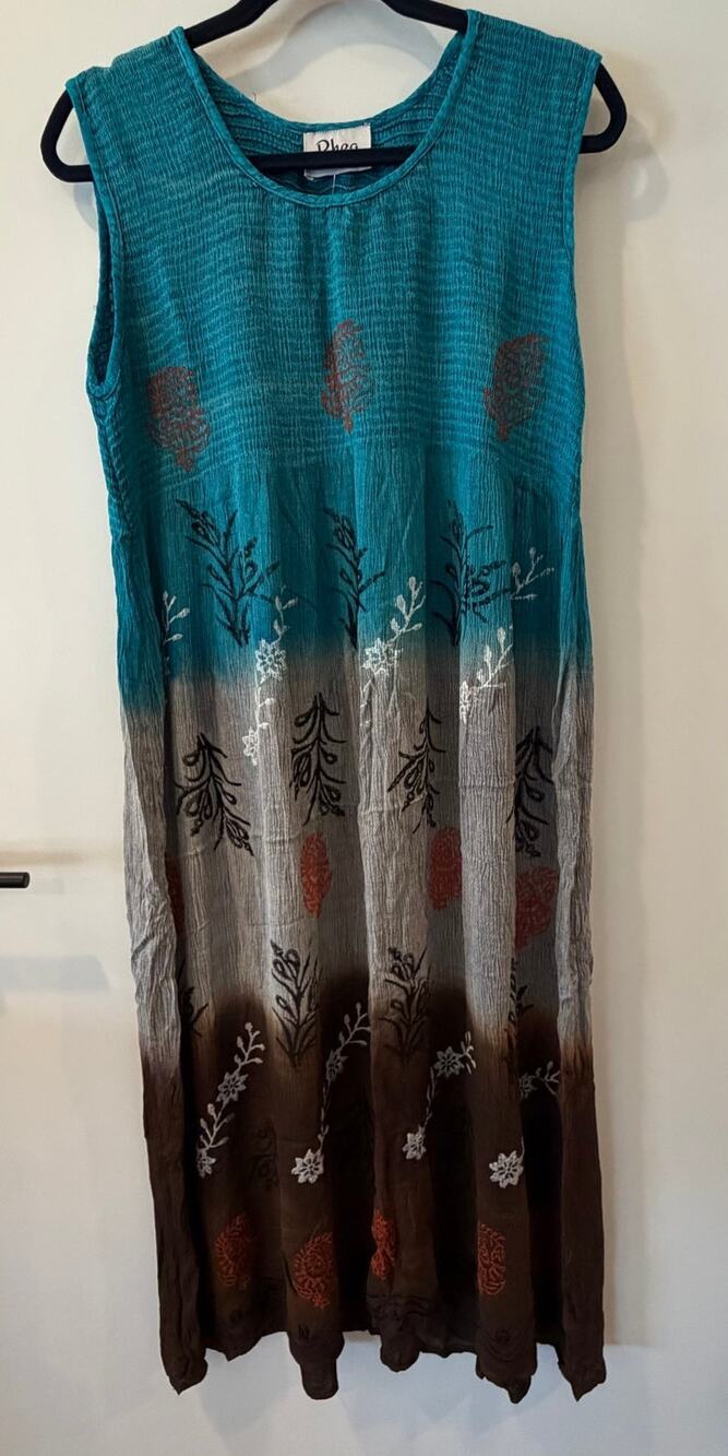 Bohemian Dyed Midi Tank Dress by Rhea Handmade 100% Viscose Sustainable